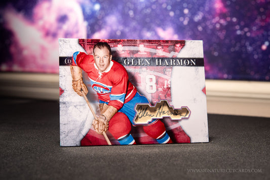 Glen Harmon Montreal Canadiens Vintage Signature Cut Card