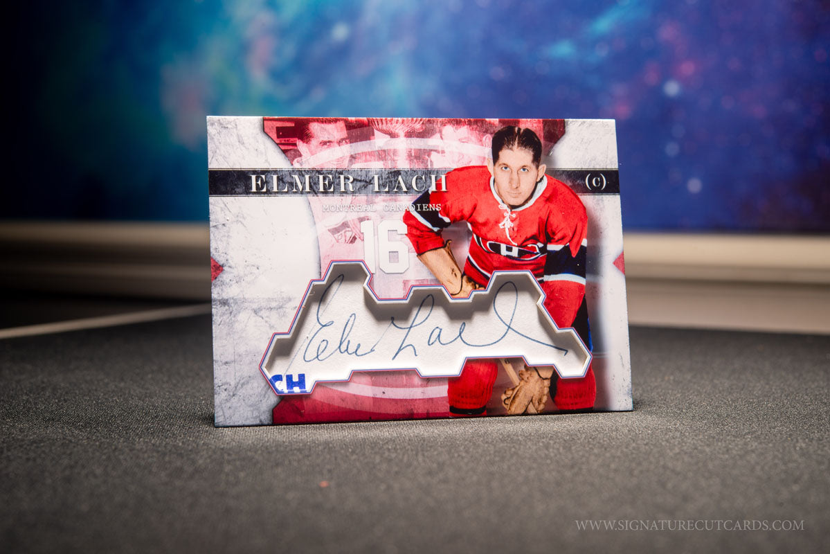 Elmer Lach Montreal Canadiens Vintage Signature Cut Card