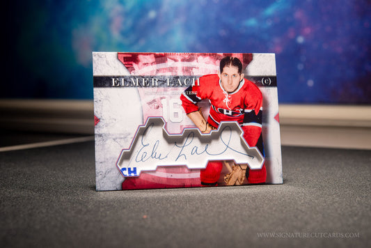 Elmer Lach Montreal Canadiens Vintage Signature Cut Card