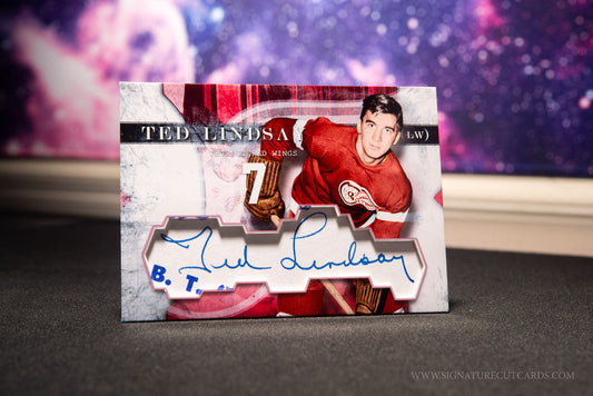 Ted Lindsay Detroit Red Wings Vintage Signature Cut Card