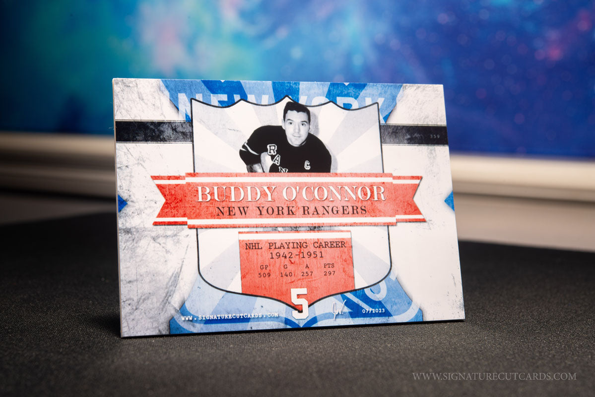 Buddy O'Connor New York Rangers Vintage Signature Cut Card