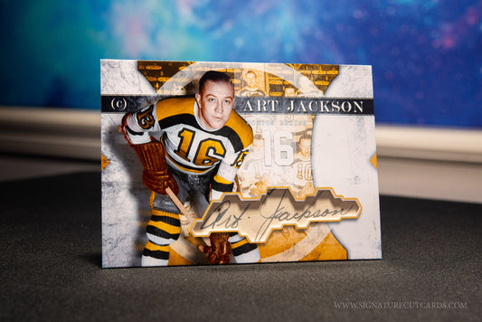 Art Jackson Boston Bruins Vintage Signature Cut Card