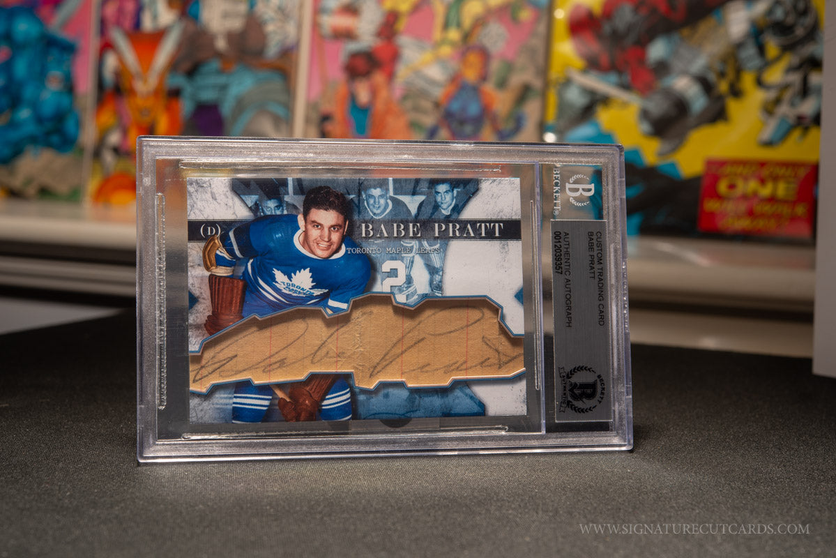 Babe Pratt Toronto Maple Leafs Vintage Signature Cut Card Slabbed by Beckett