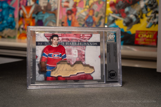 Charlie Sands Montreal Canadiens Vintage Signature Cut Card Slabbed by Beckett