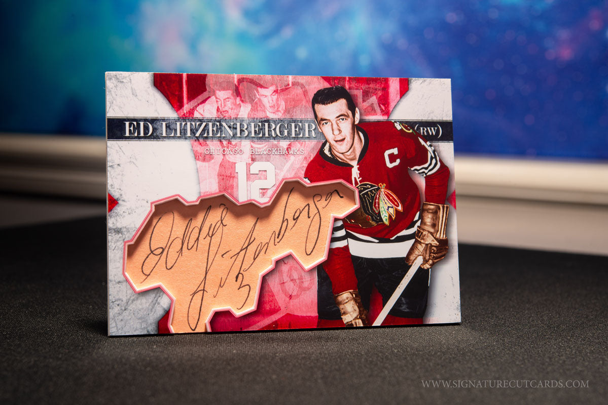 Ed Litzenberger Chicago Blackhawks Vintage Signature Cut Card