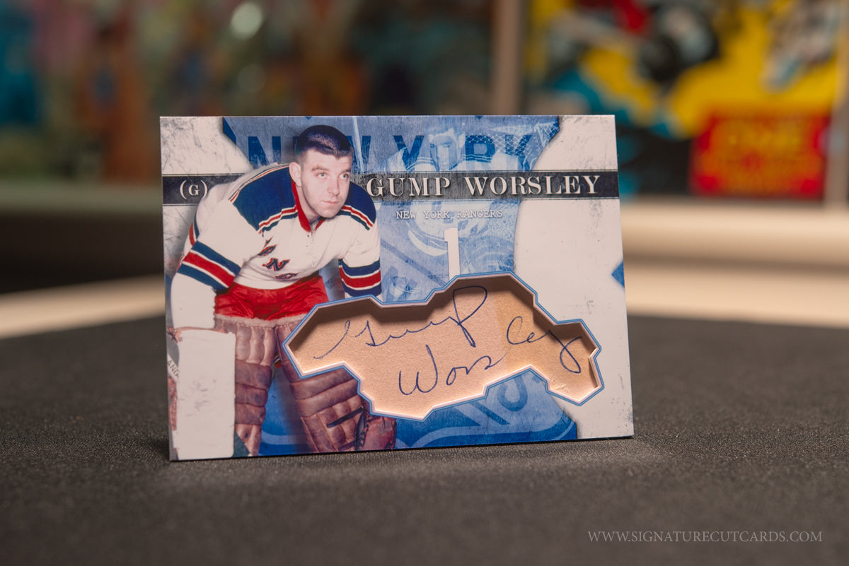 Gump Worsley New York Rangers Vintage Signature Cut Card