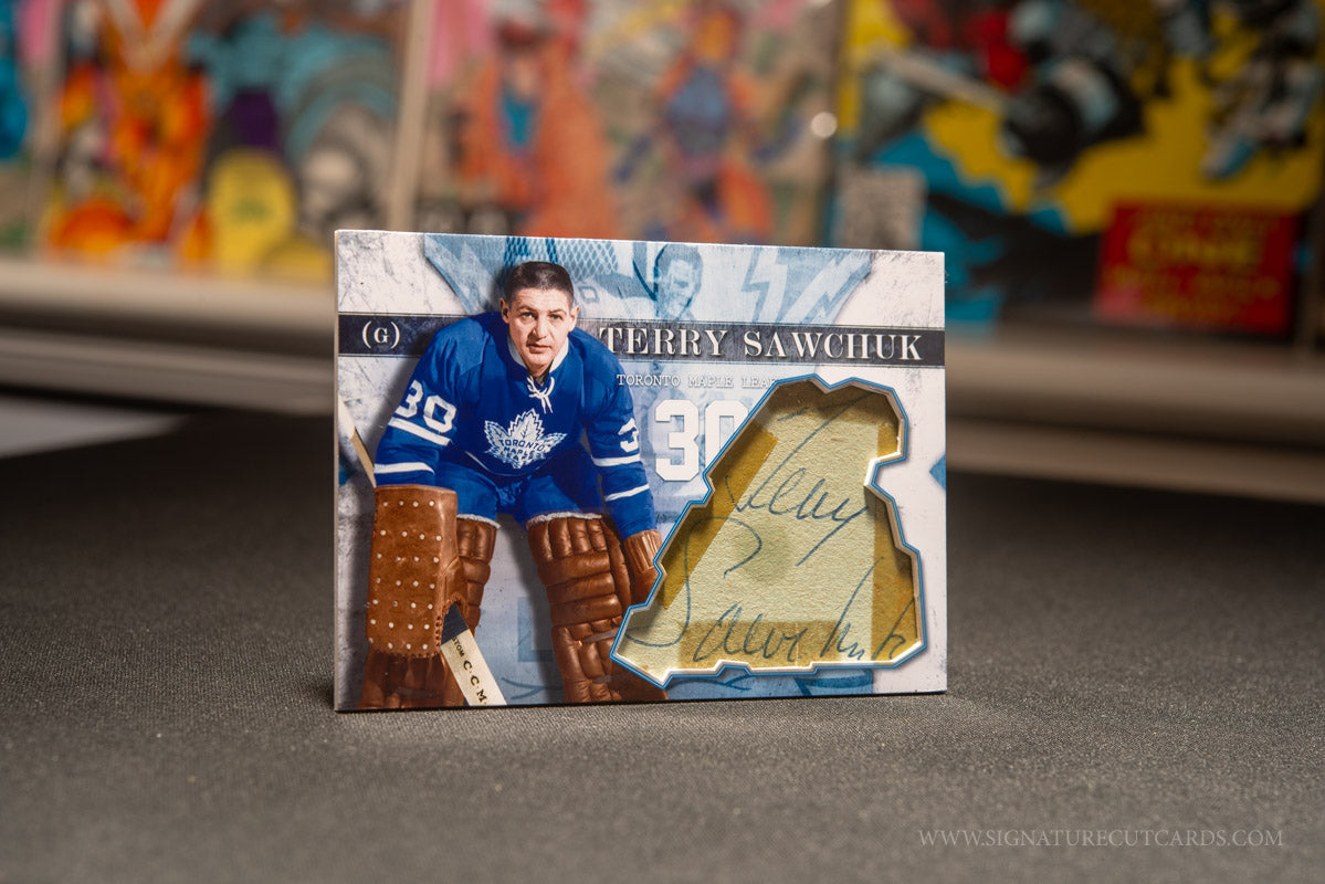 Terry Sawchuk Toronto Maple Leafs Vintage Signature Cut Card