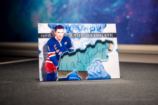 Andy Bathgate New York Rangers Vintage Signature Cut Card