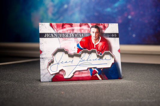 Jean Beliveau Montreal Canadiens Vintage Signature Cut Card