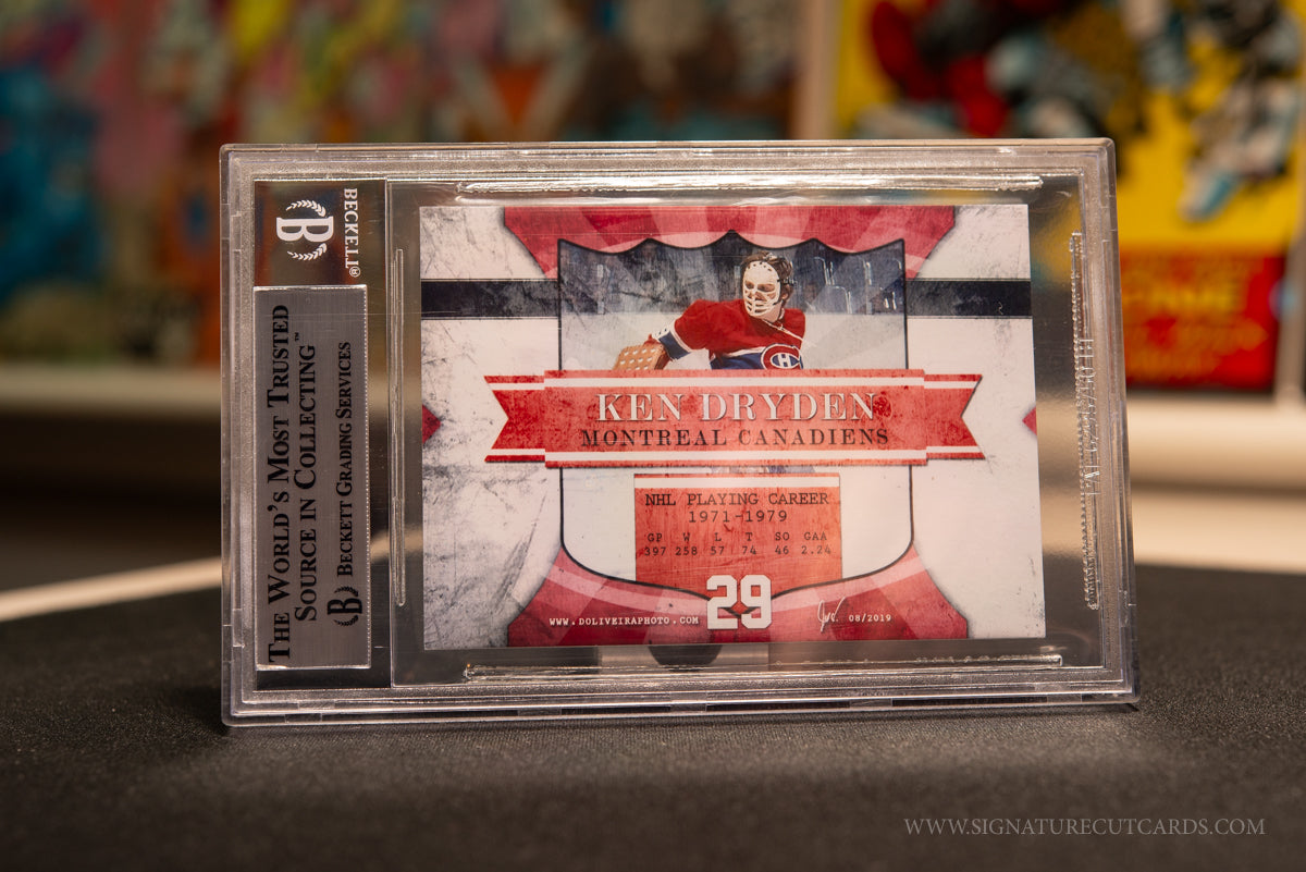 Ken Dryden Montreal Canadiens Vintage Signature Cut Card Slabbed by Beckett