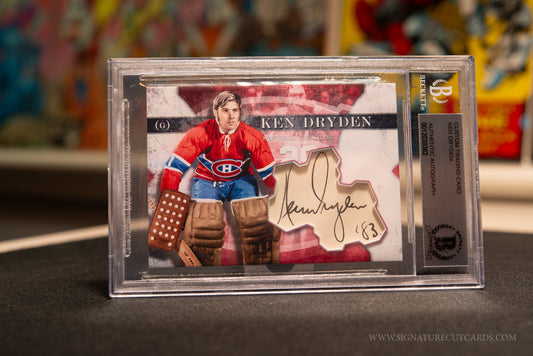 Ken Dryden Montreal Canadiens Vintage Signature Cut Card Slabbed by Beckett