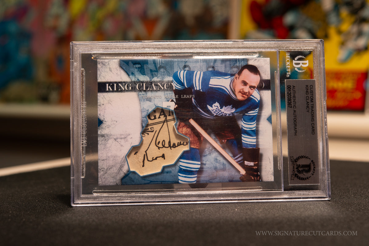 Ken Clancy Toronto Maple Leafs Vintage Signature Cut Card Slabbed by Beckett