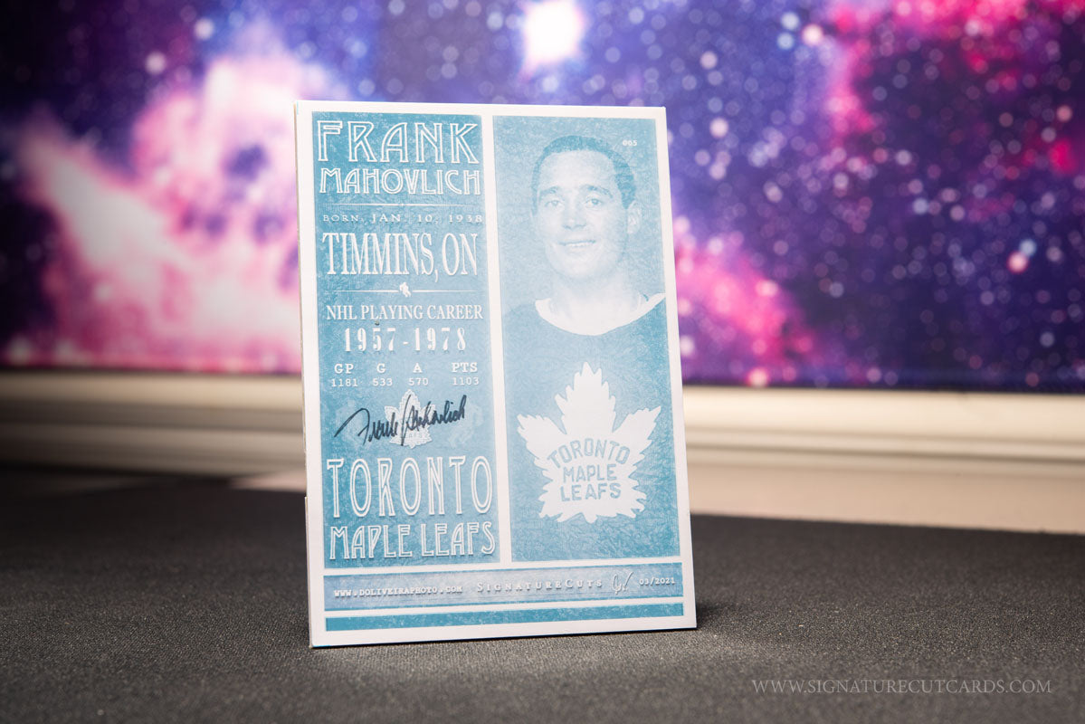 Frank Mahovlich Toronto Maple Leafs Vintage Signature Cut Card