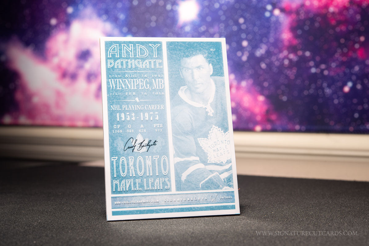 Andy Bathgate Toronto Maple Leafs Vintage Signature Cut Card