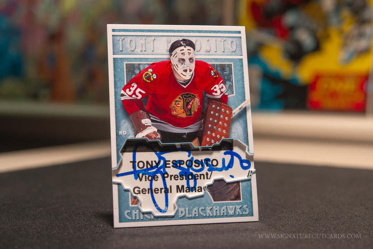 Tony Esposito Chicago Blackhawks Vintage Signature Cut Card