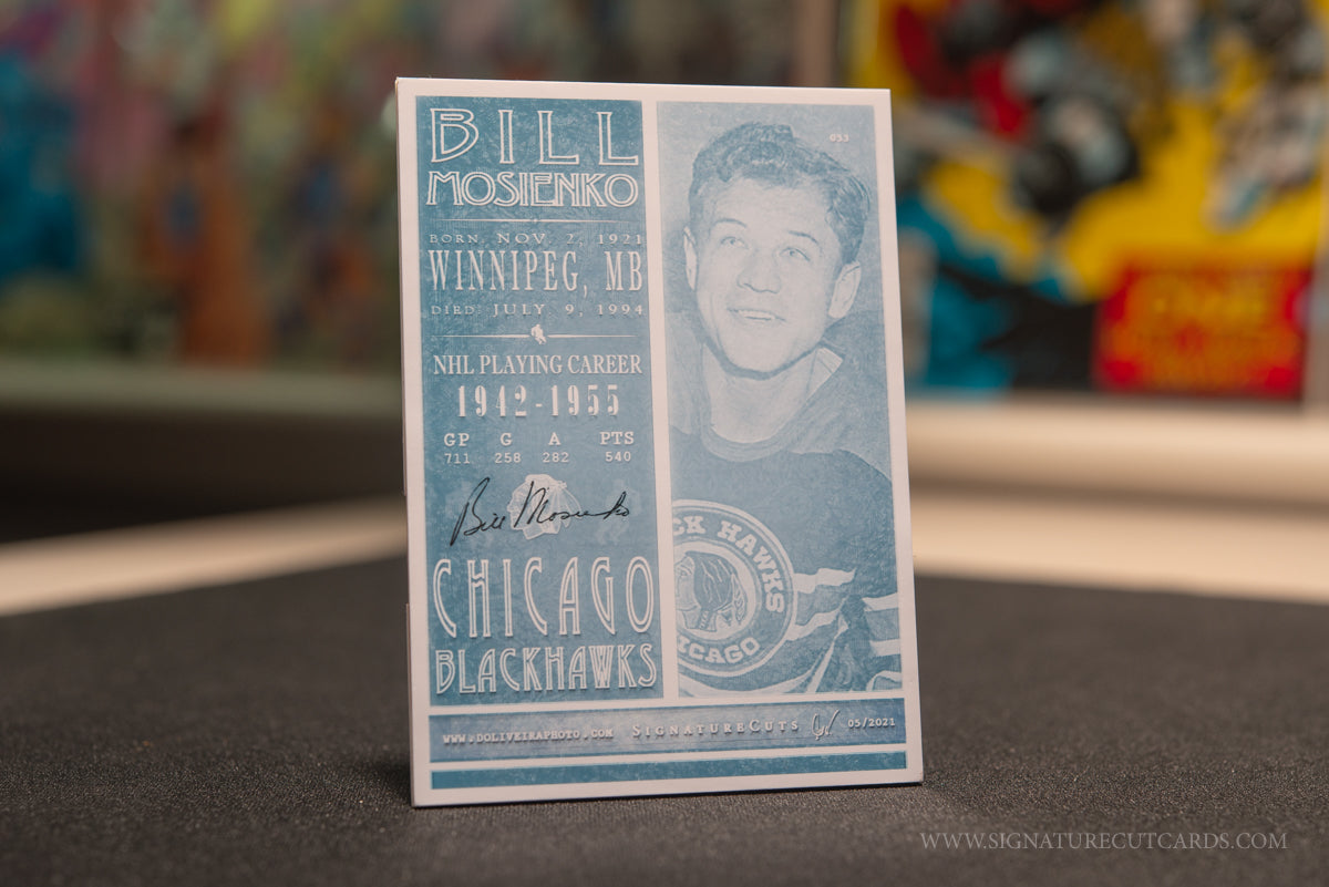 Bill Mosienko Chicago Blackhawks Vintage Signature Cut Card