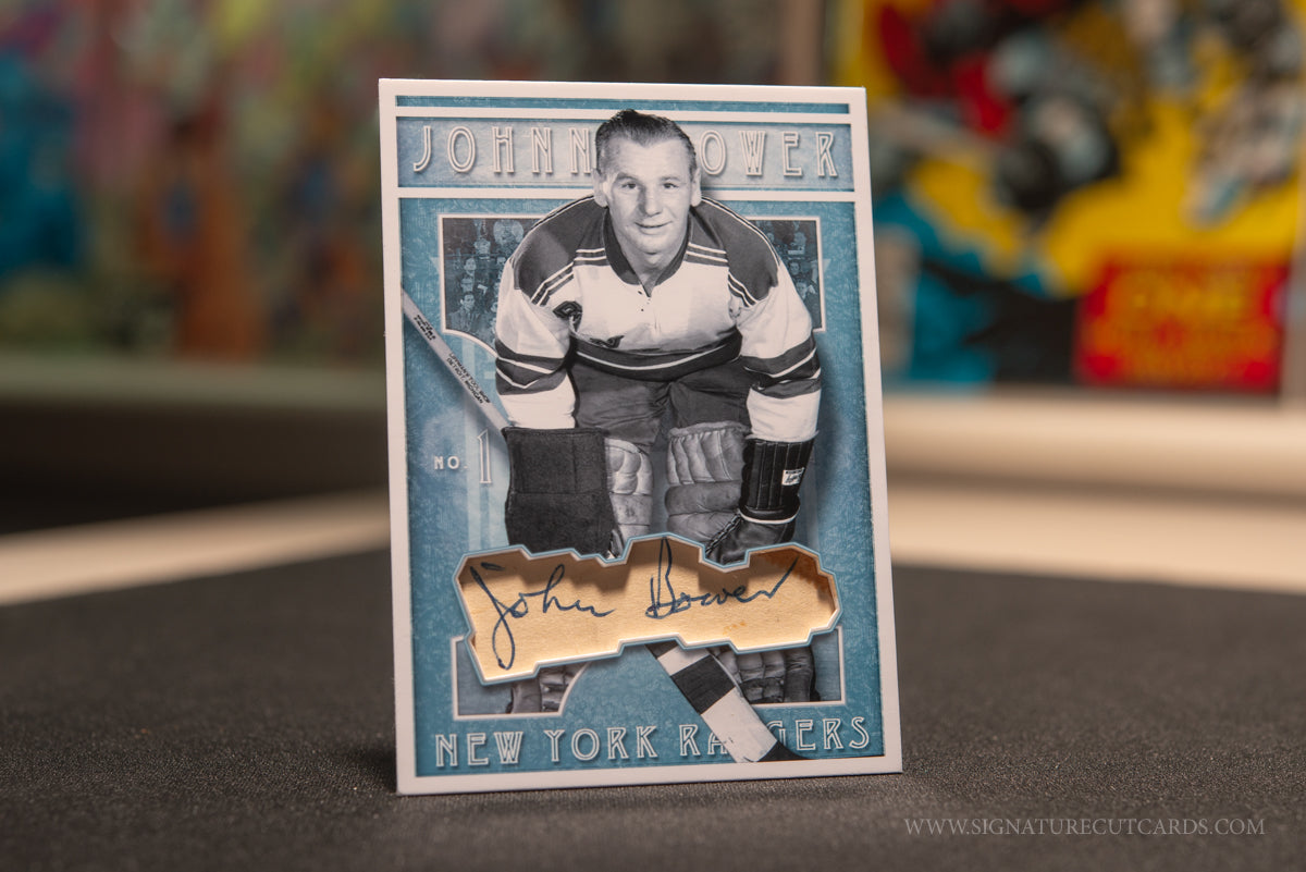 Johnny Bower New York Rangers Vintage Signature Cut Card