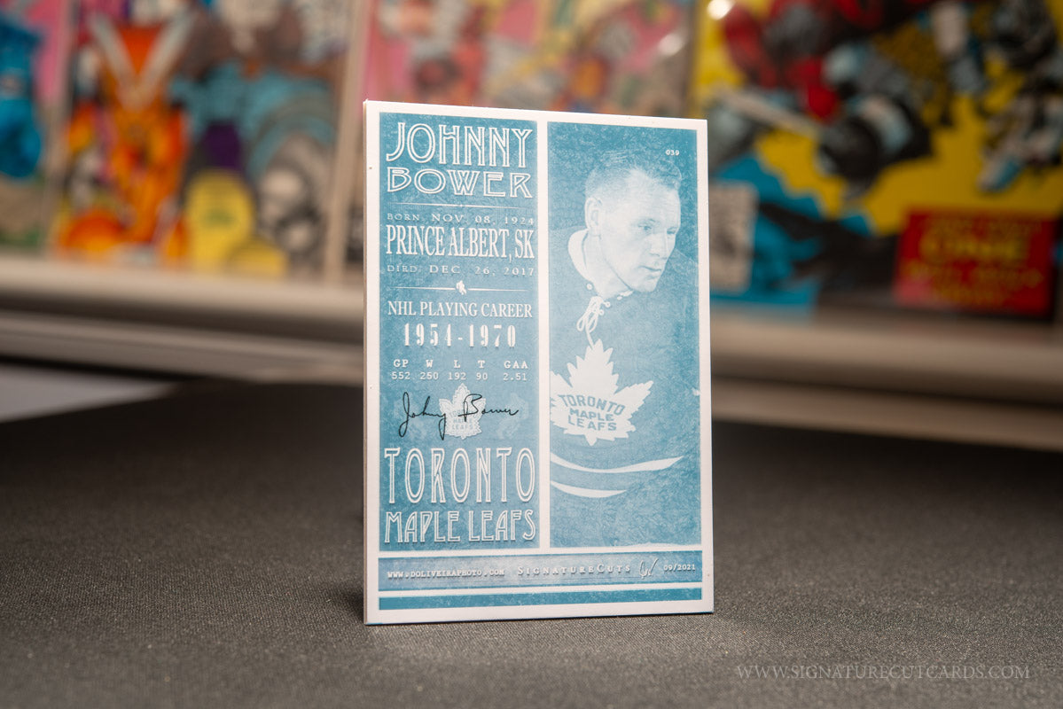 Johnny Bower Toronto Maple Leafs Vintage Signature Cut Card