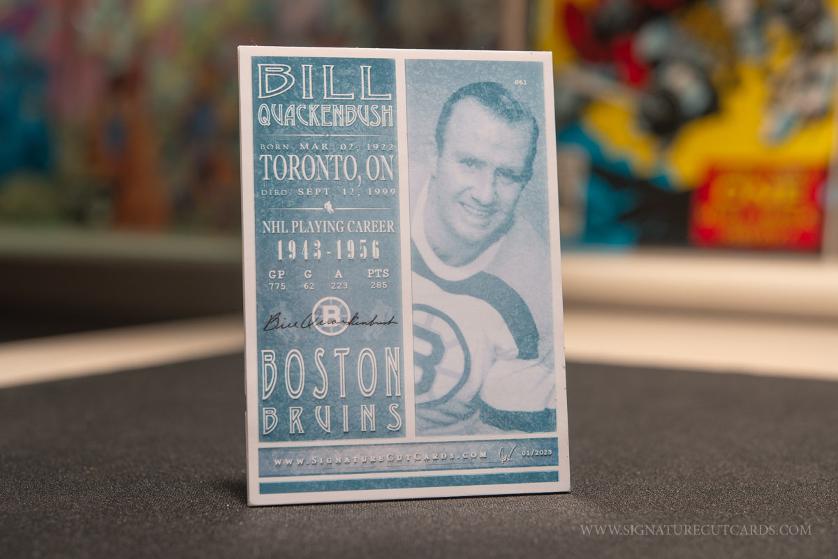 Bill Quackenbush Boston Bruins Vintage Signature Cut Card