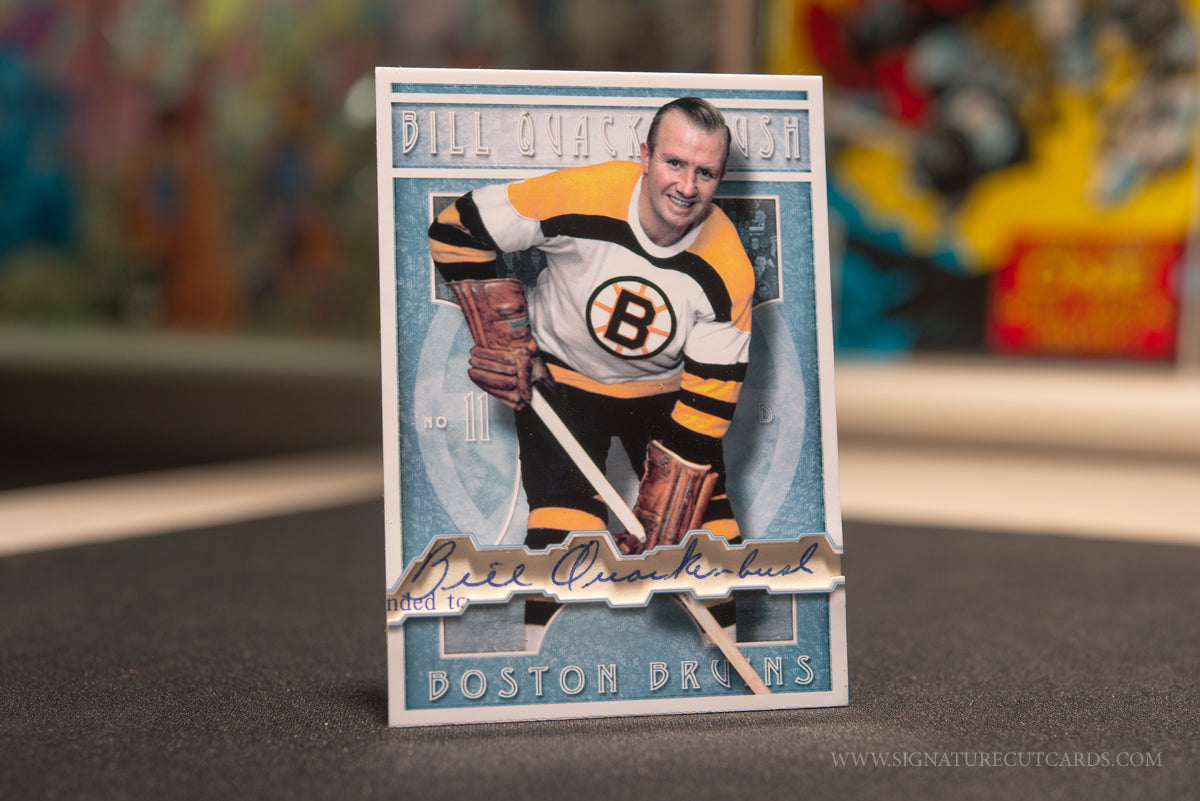 Bill Quackenbush Boston Bruins Vintage Signature Cut Card