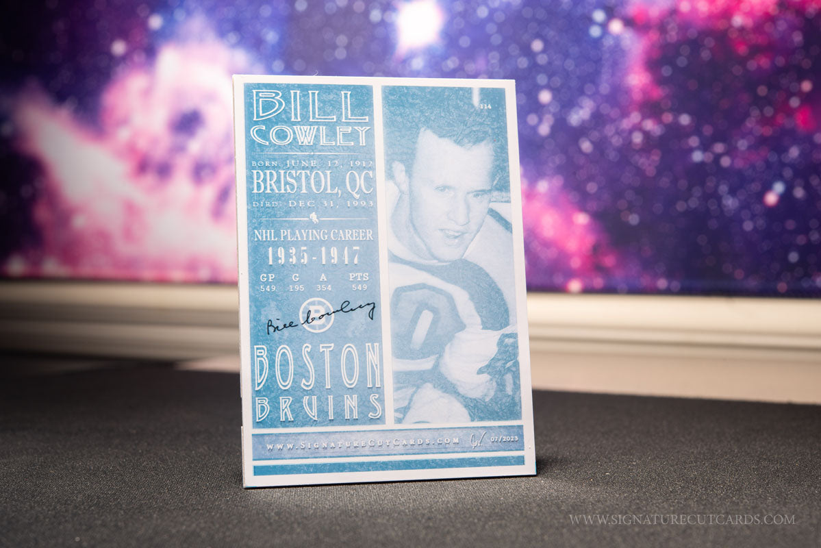 Bill Cowley Boston Bruins Vintage Signature Cut Card