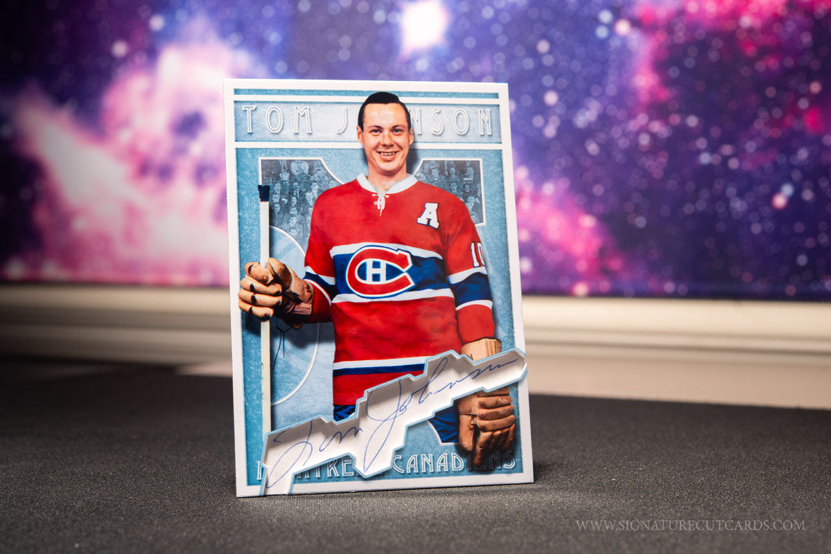 Tom Johnson Montreal Canadiens Vintage Signature Cut Card