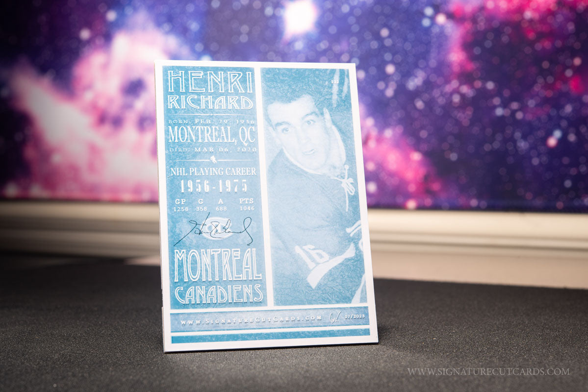 Henri Richard Montreal Canadiens Vintage Signature Cut Card