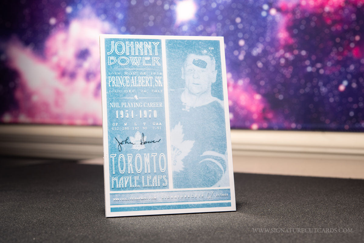 Johnny Bower Toronto Maple Leafs Vintage Signature Cut Card